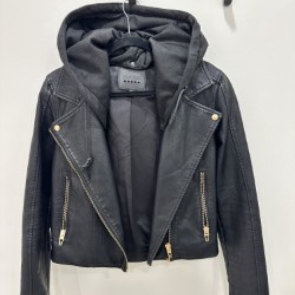 Blank NYC Faux Leather Hooded Jacket